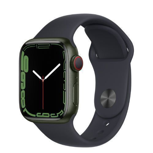 Apple Watch Series 7 - 32GB - GPS - 45mm - Green - Aluminum - Midnight - Sport Band - Rubber - Acceptable