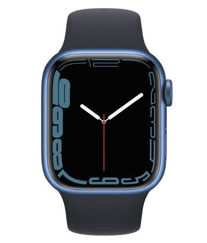 Apple  Watch Series 7 - 32GB - GPS - 41mm - Blue - Aluminum - Midnight - Sport Band - Rubber - Good