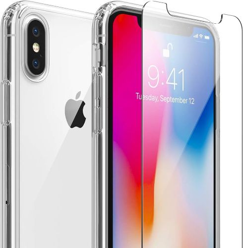 NZcloud 3 in 1 Combo Screen Protector x 2 & Clear Phone Case for iPhone X / Brand New