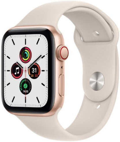 Apple  Watch SE 1st Gen (2020) - 32GB - GPS - 40mm - Gold - Aluminum - Starlight - Sport Band - Rubber - Good
