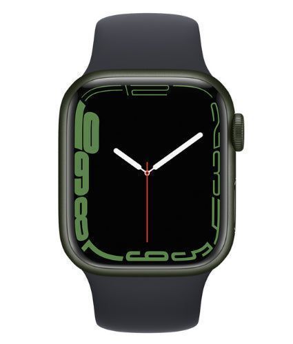 Apple  Watch Series 7 - 32GB - GPS - 45mm - Green - Aluminum - Midnight - Sport Band - Rubber - Acceptable