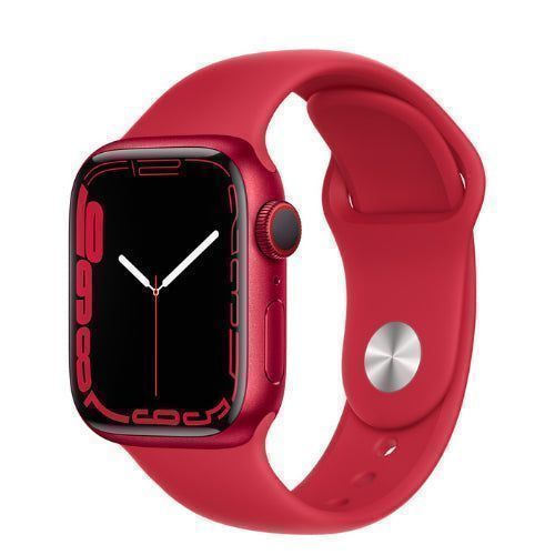 Apple Watch Series 7 - 32GB - GPS - 41mm - Red - Aluminum - Red - Sport Band - Rubber - Good