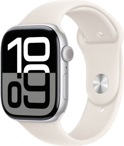 Apple Watch Series 10 / 64GB / Battery 80% / Silver-Aluminum-Sport Band-Starlight