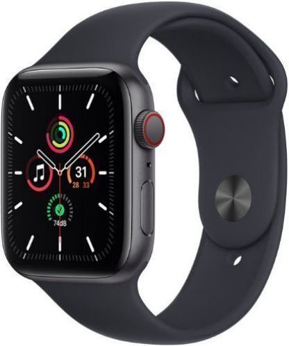 Apple  Watch SE 1st Gen (2020) - 32GB - GPS - 40mm - Space Grey - Aluminum - Black - Sport Band - Rubber - Acceptable