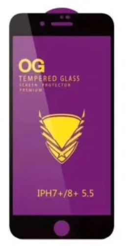 Golden Armor Tempered Glass Screen Protector for iPhone 7 Plus/8 Plus - Clear/Black - Brand New