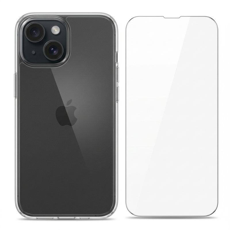 Sunnyway Tech 2 in 1 Combo Screen Protector and MagSafe Phone Case for iPhone 15 - Clear - Brand New